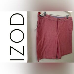 Izod Pink Flat Front Shorts Lightweight Summer Essential, Easter & Spring NEW